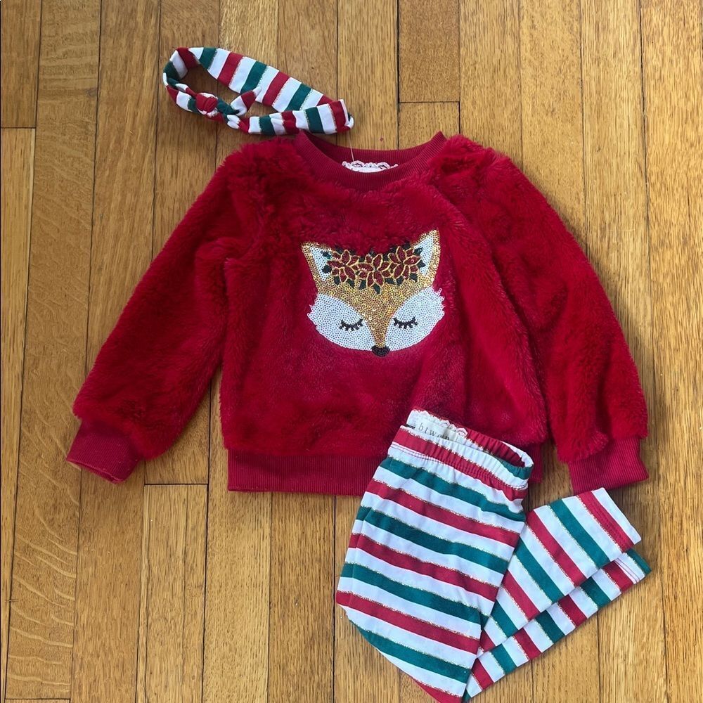 Red Fox Kids Sweater and leggings Set with Headband